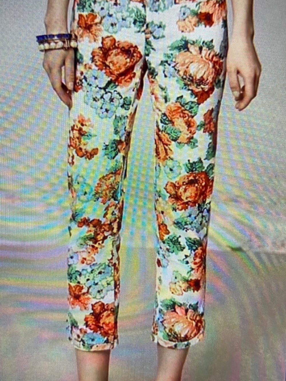 Cartonnier Anthropologie Floral Capri Pants Sz 12 Excellent conditio Cotton Soft